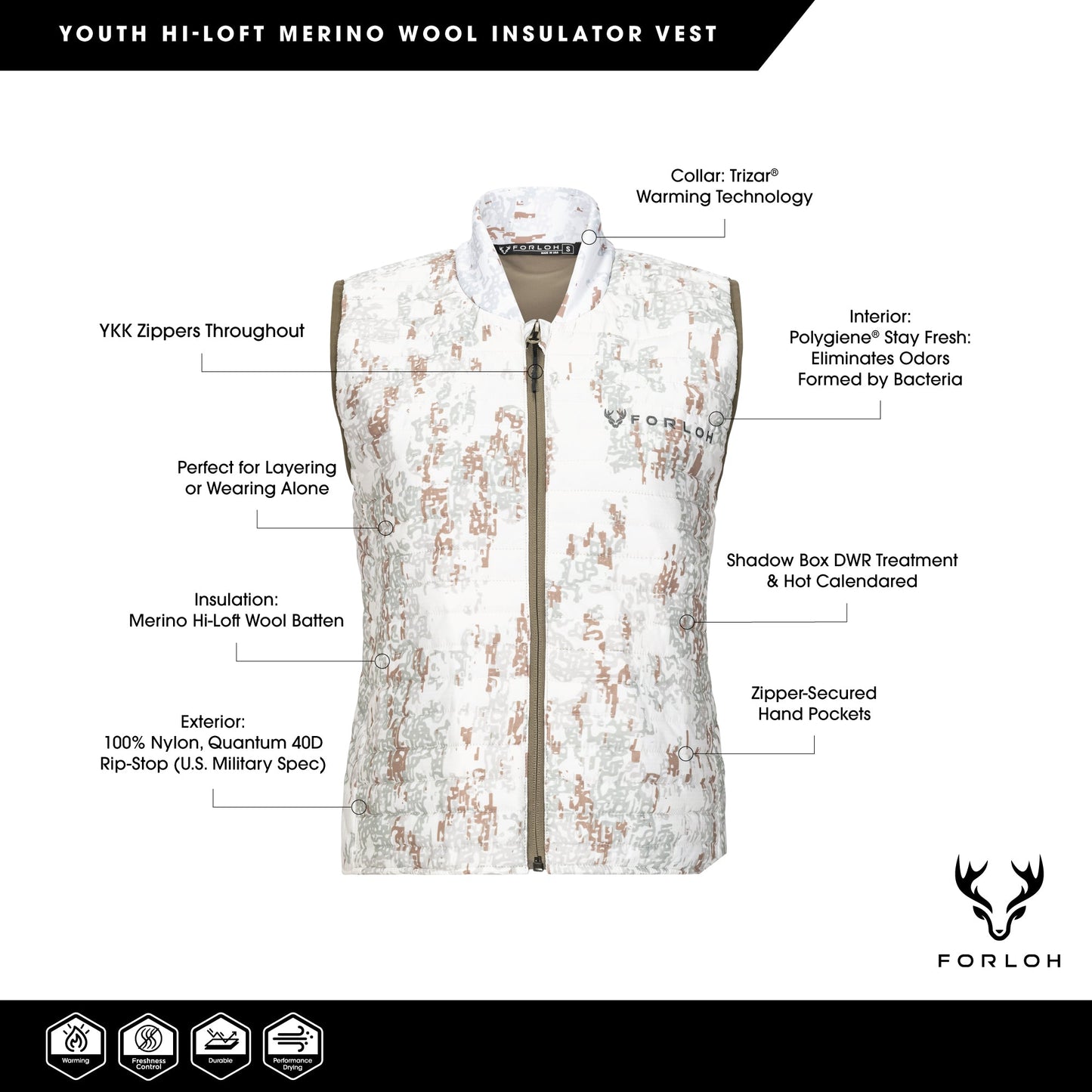 Youth Merino Hi-Loft Insulator Vest