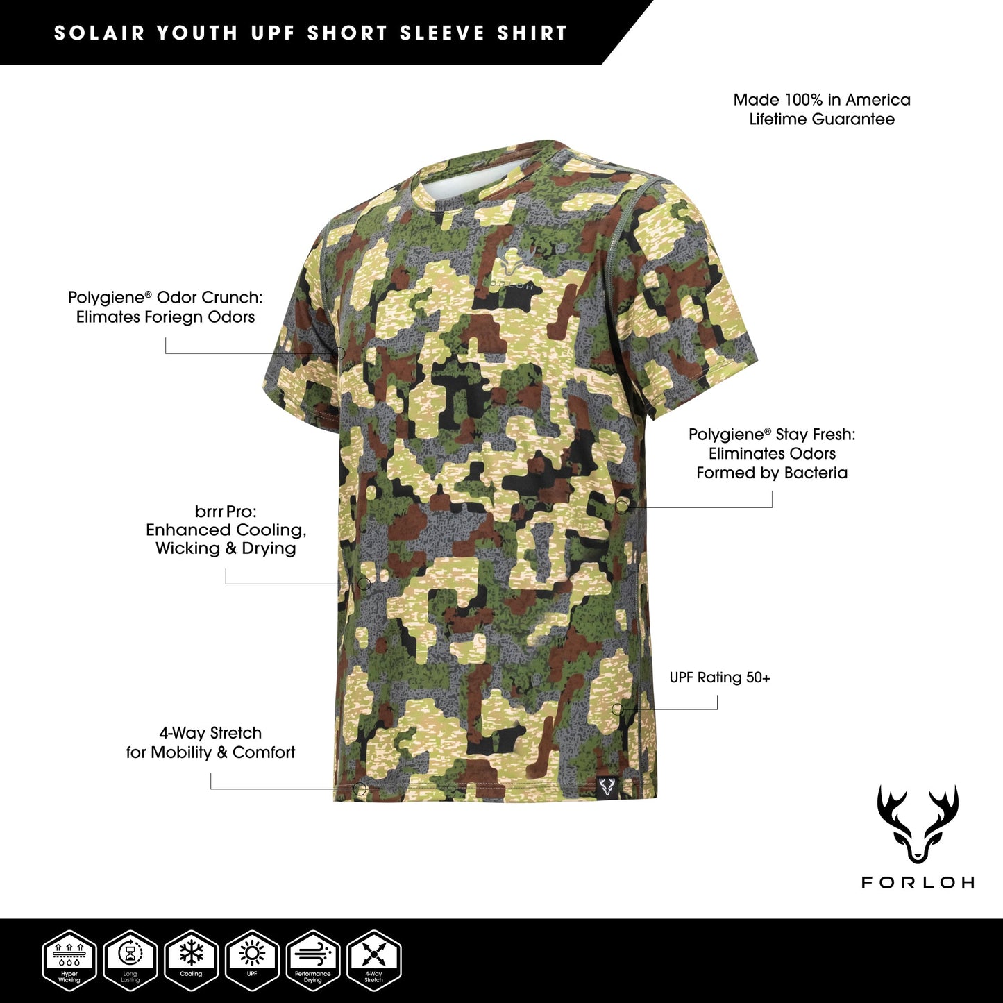 Youth SolAir UPF Short Sleeve Shirt