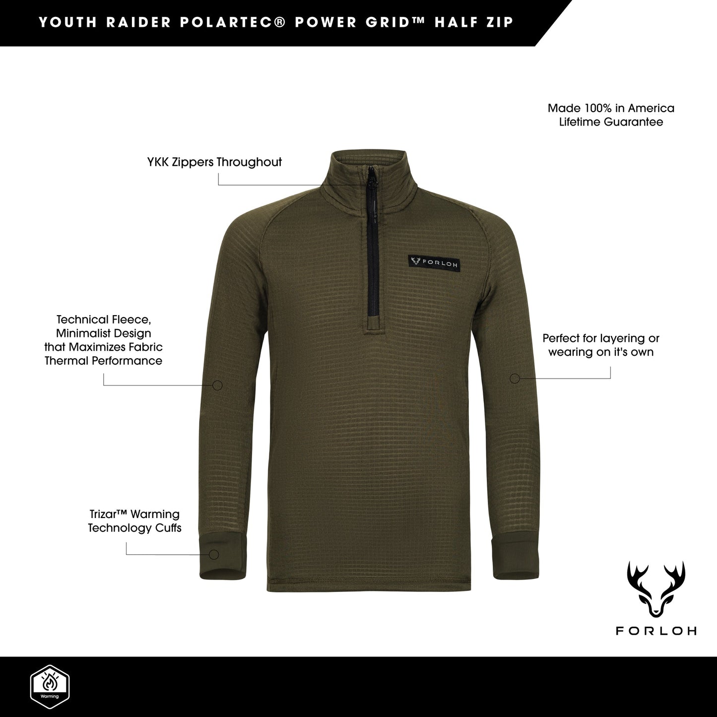 Youth Raider Polartec® Power Grid™ Half Zip