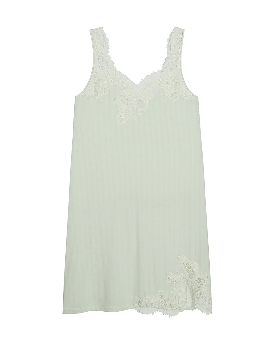 Aimer Lace Wide Shoulder Short Nightgown