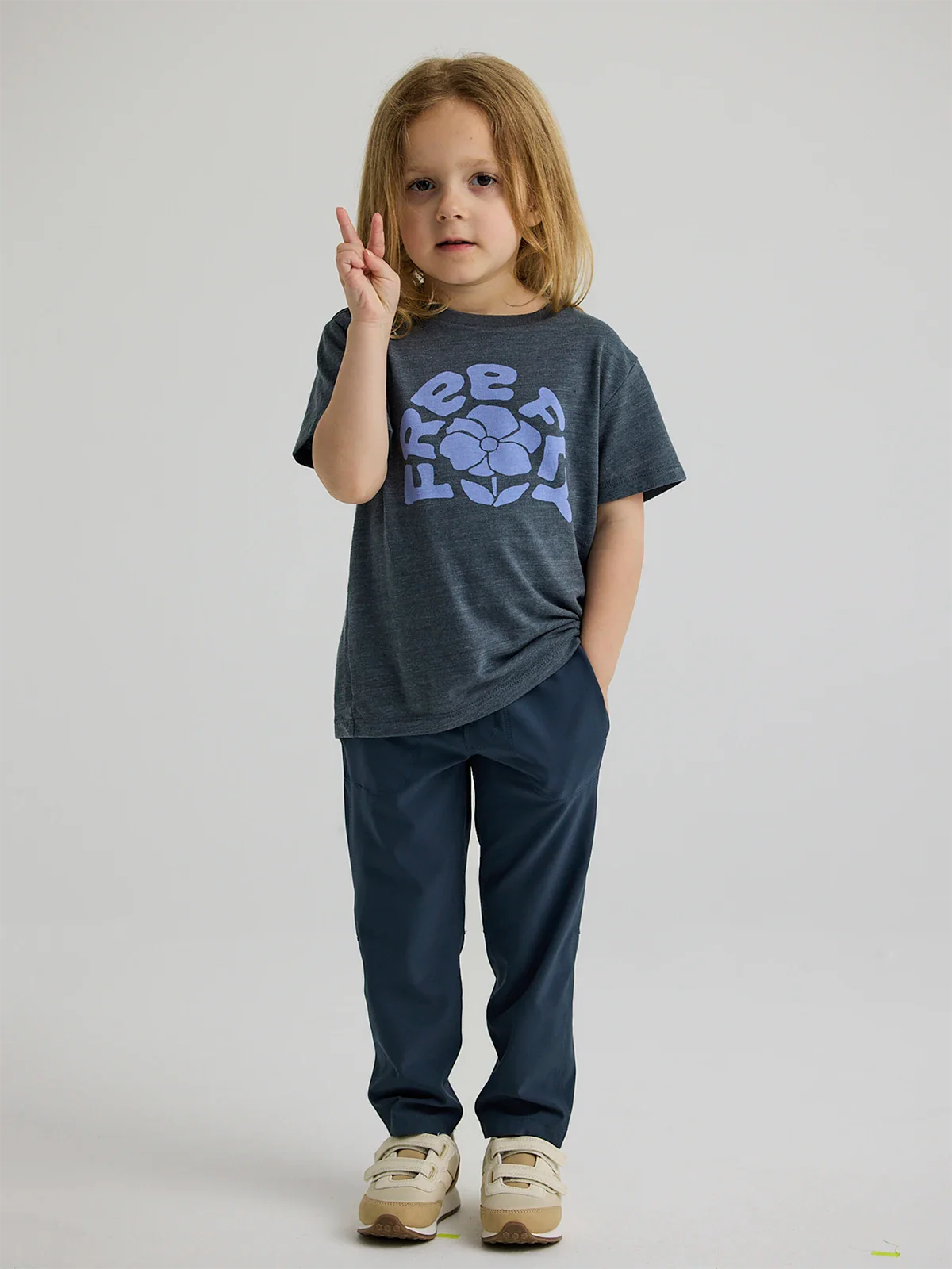 Toddler Poppy Tee - Heather Black Sand