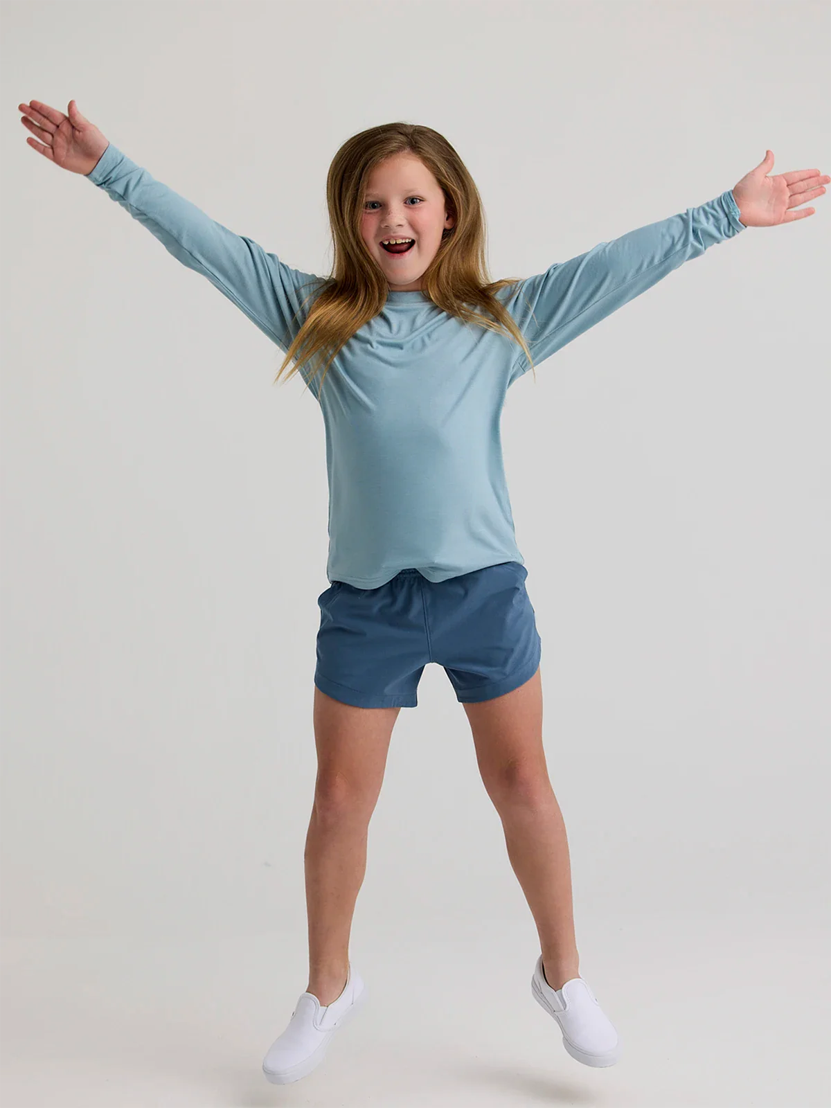 Youth Bamboo Shade Long Sleeve - Ocean Mist
