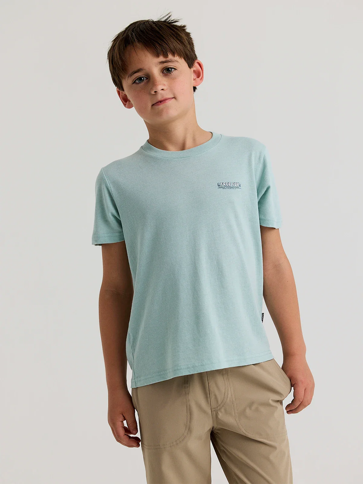 Youth Lazy Tides Tee - Heather Ocean Mist