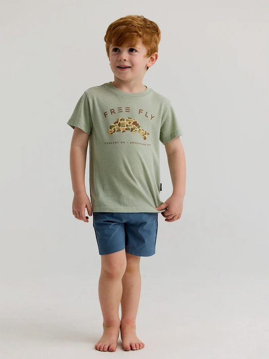 Toddler Vintage Camo Redfish Tee - Heather Desert Sage