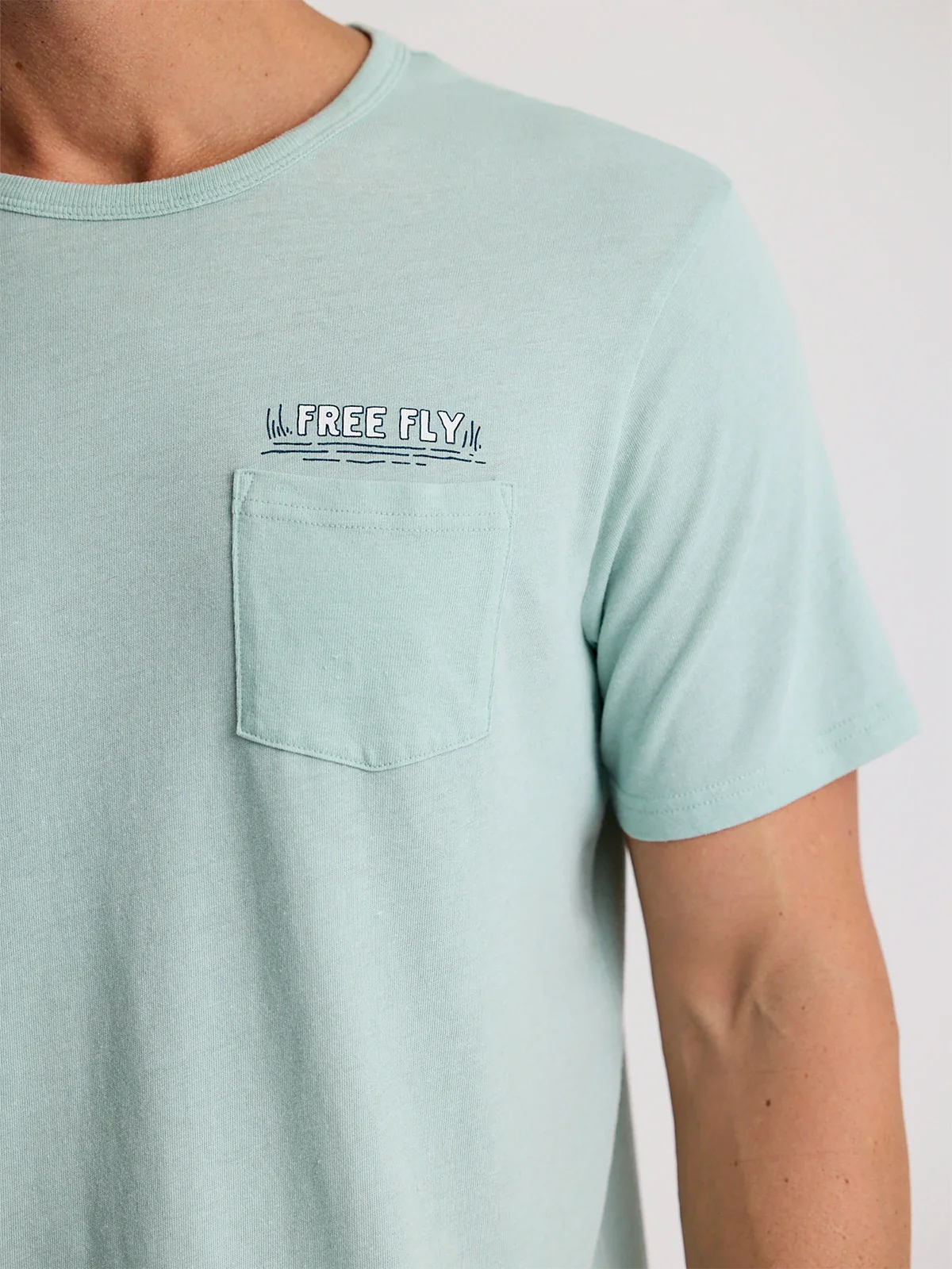 Lazy Tides Pocket Tee - Heather Ocean Mist
