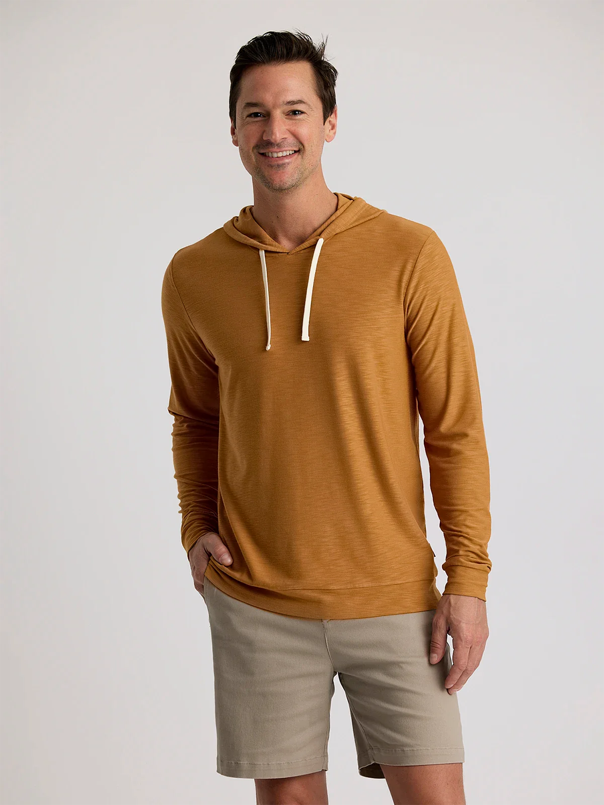 Men's Bamboo Slub Hoodie II - Ochre