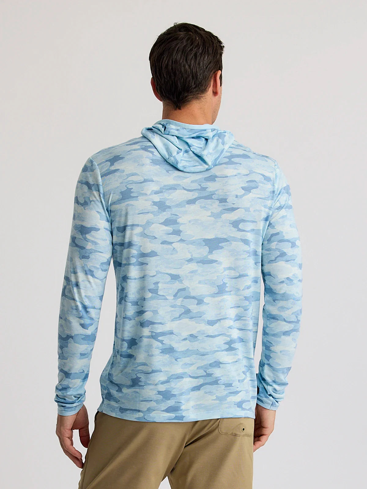 Men's Bamboo Lightweight Hoodie - Seasmoke Camo Surf Blue