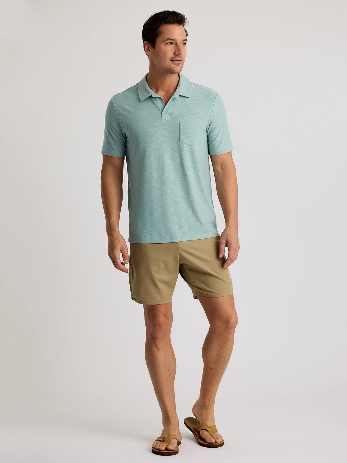 Men's Bamboo Slub Polo II - Ocean Mist
