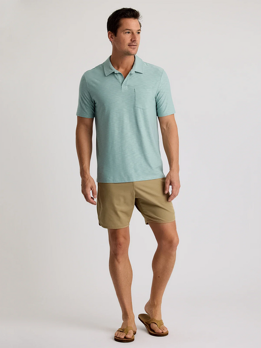 Men's Bamboo Slub Polo II - Ocean Mist