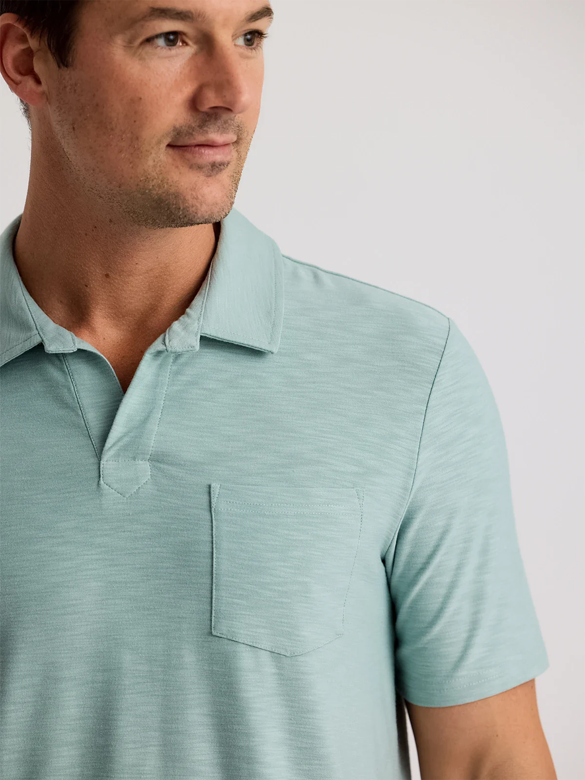 Men's Bamboo Slub Polo II - Ocean Mist