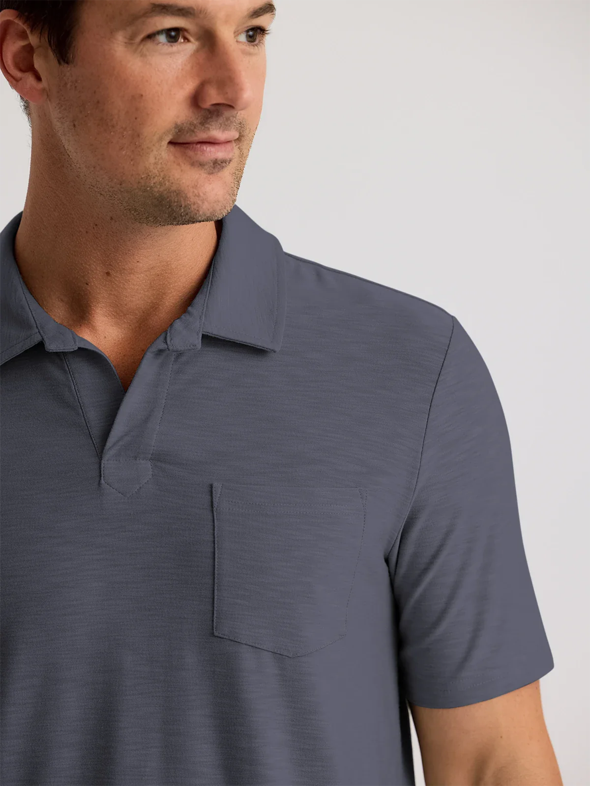 Men's Bamboo Slub Polo II - Storm Cloud