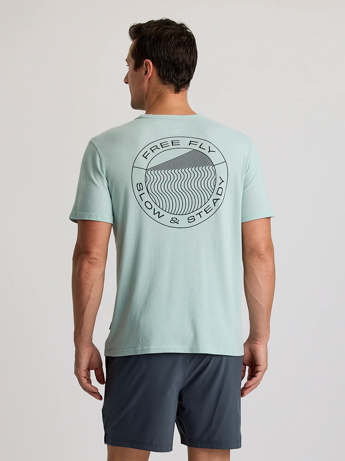 Slow & Steady Pocket Tee - Heather Ocean Mist