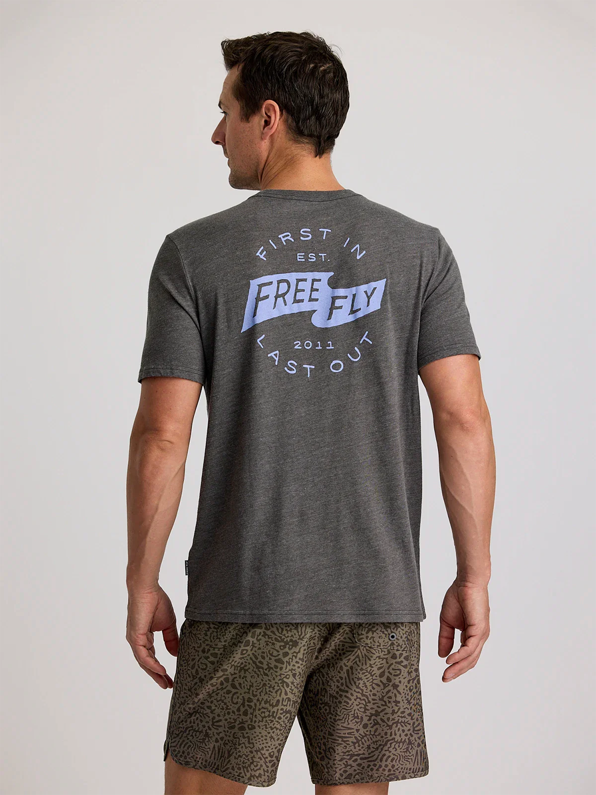 First & Last Tee - Heather Black Sand