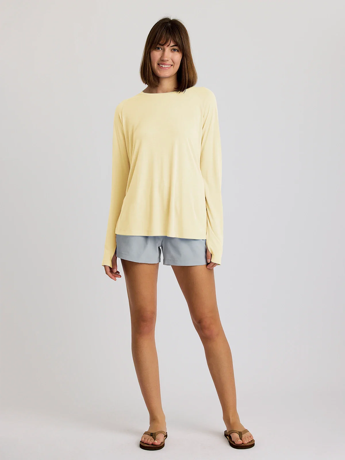 Women's Bamboo Lightweight Long Sleeve II - Washed Citrus