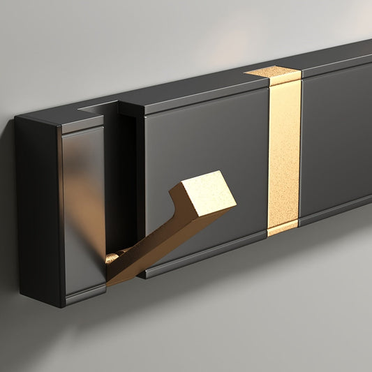 MRSINE HeavyDuty Foldable Wall Hook  Black  Gold-WCDN