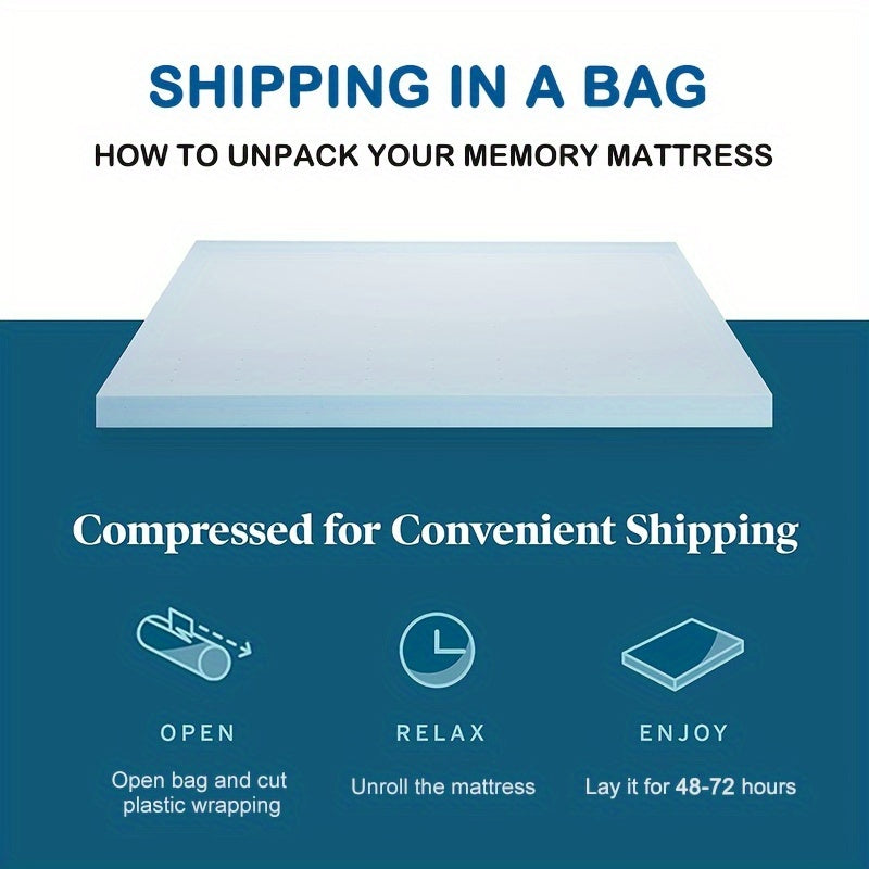 Memory Foam Mattress Topper Set with Cover - 7JG0