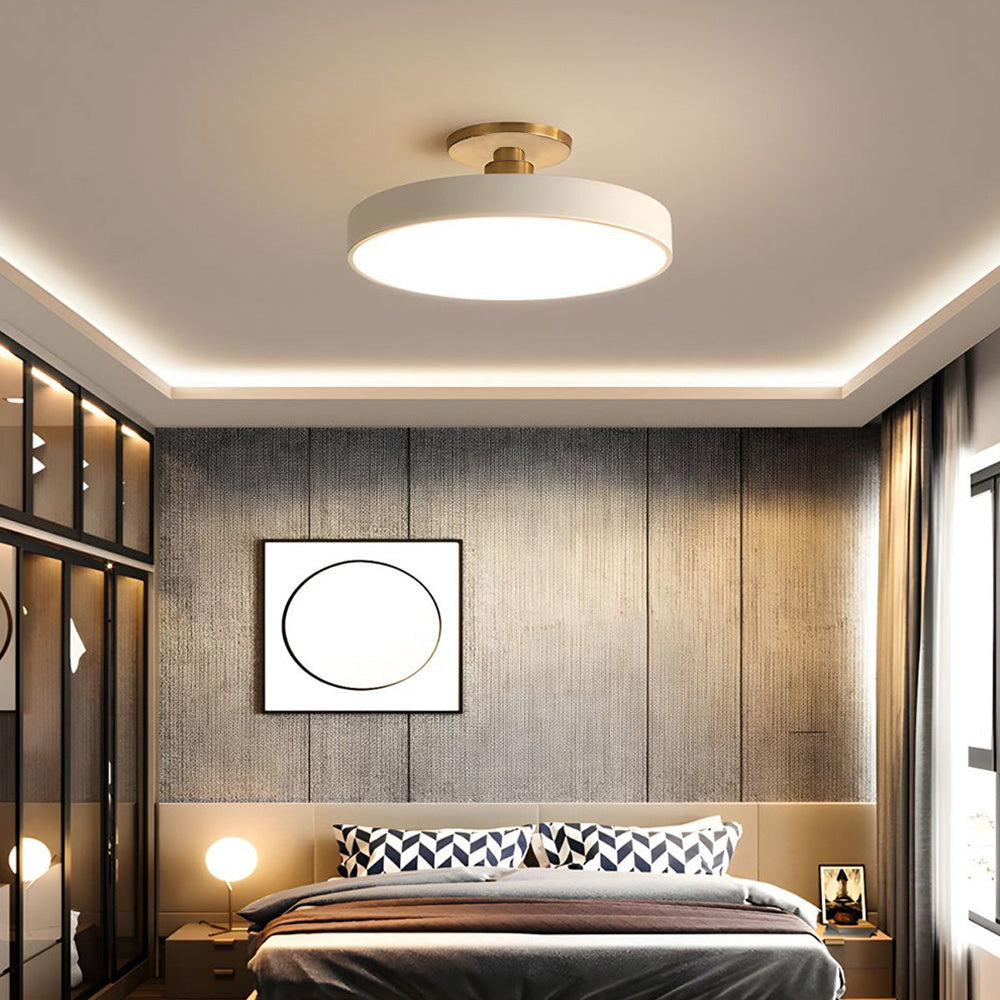 Modern Circular LED Flush Mount Ceiling Light With Iron Frame