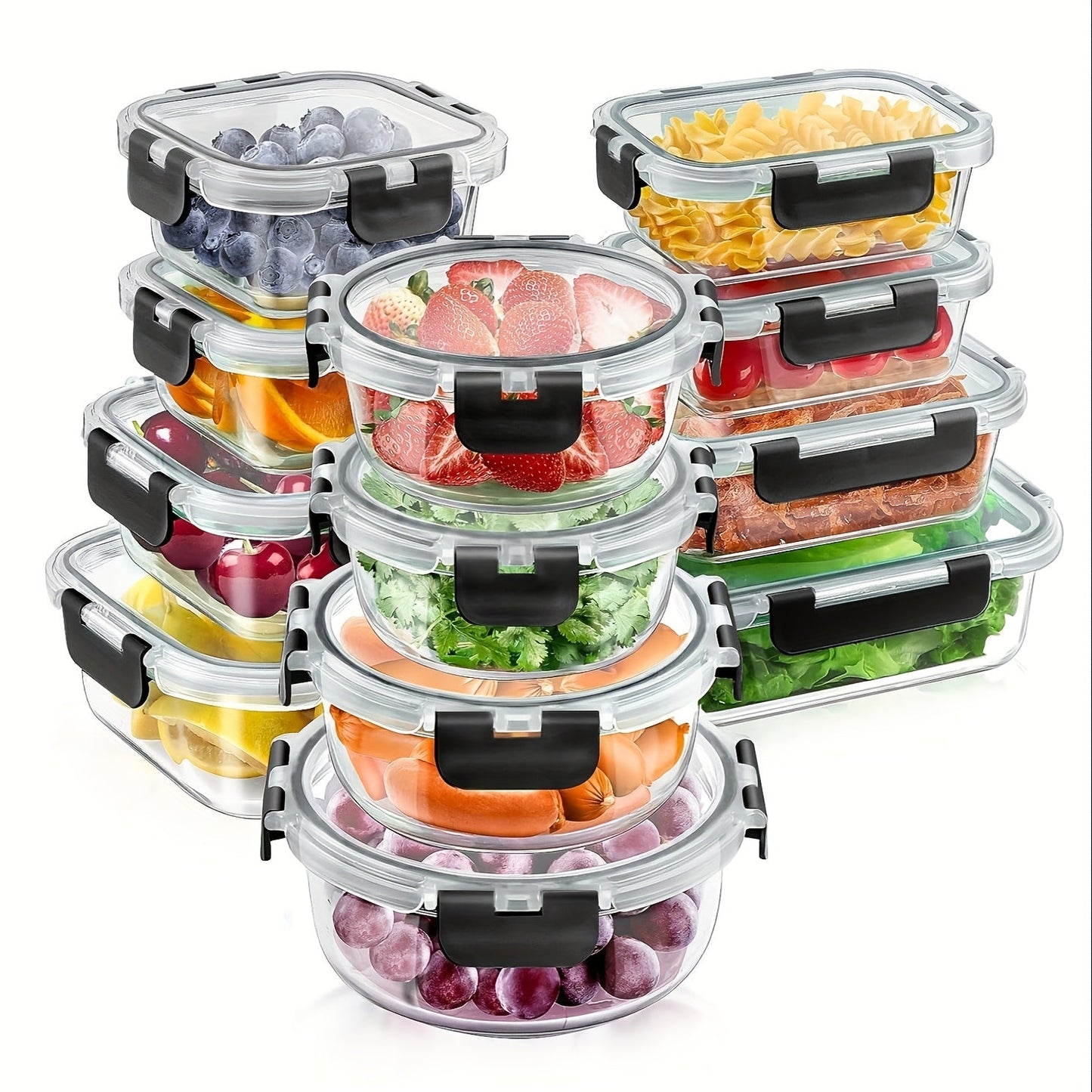 Glass Meal Prep Containers  12pc Set- HMT16GS