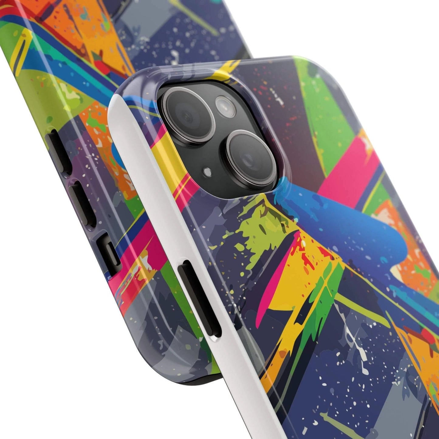 Chromatic Collision Tough Phone Case — Neon Graffiti Art, Dual-Layer Drop Protection