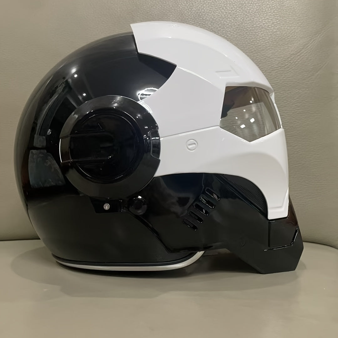 Panda-Style Motorcycle Helmet, Flip-Up Design TJR3Y7N