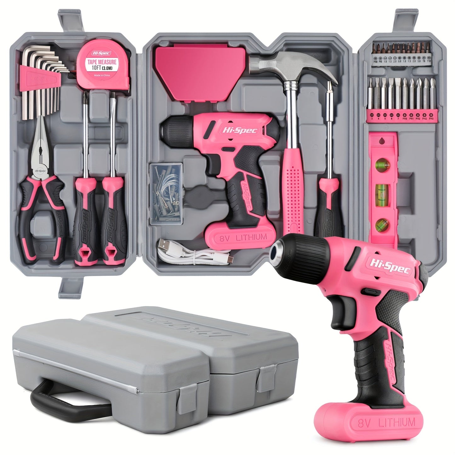HiSpec 58Piece Pink Drill Tool Set- HMT21DS