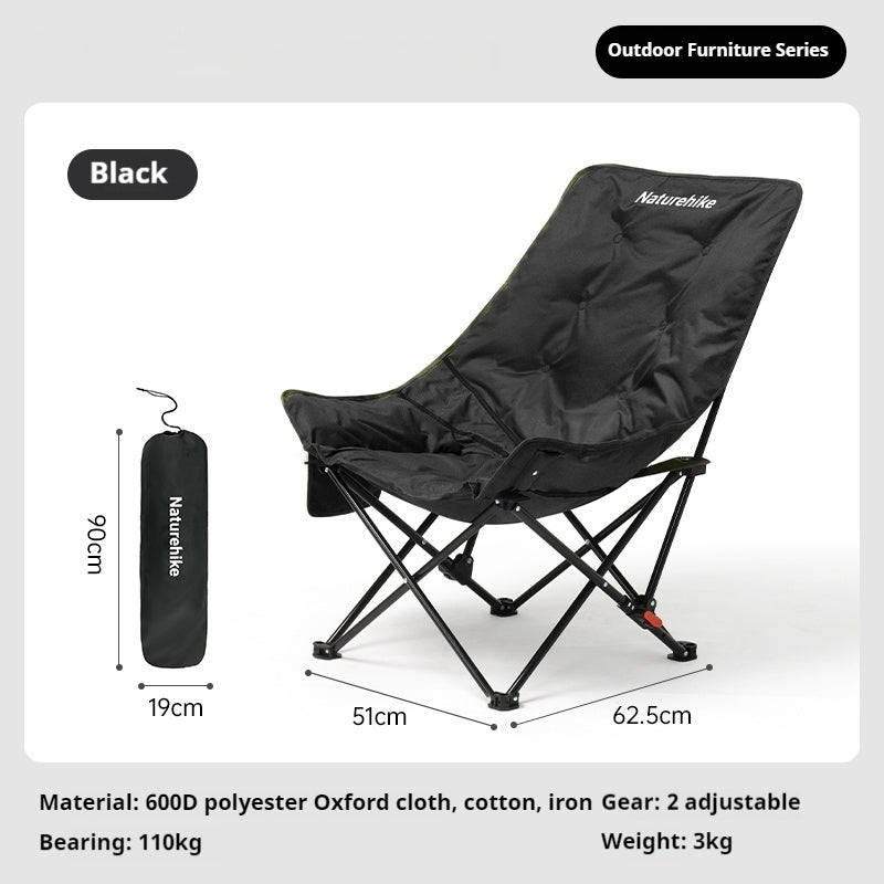Naturehike SEA STAR 001 Camping Moon Chair Outdoor Push-up High Back Portable Folding Adjustable Lounge Chair Picnic Leisure Seat Bearing 120KG