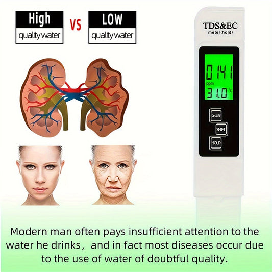 Cloud Prime 3-in-1 Digital Water Quality Tester Pen TJR8M9T