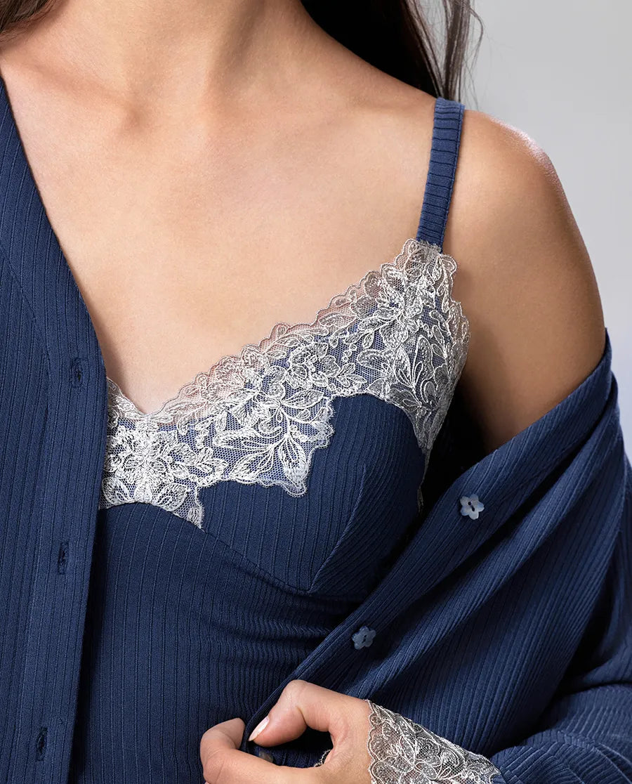 Aimer Classic Long-Sleeved Cardigan 3-Pack Pajama Set