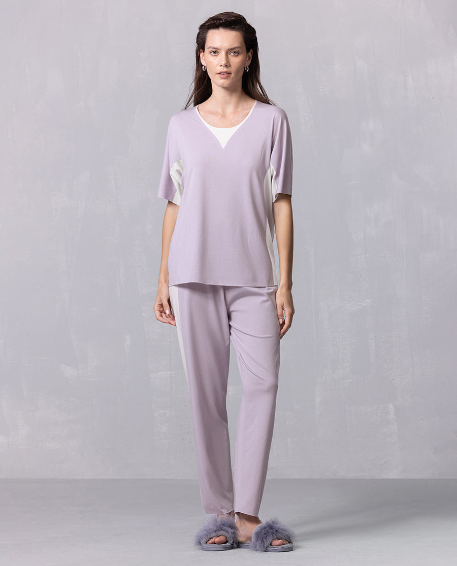 Aimer Short-sleeve Algae Sleepwear Set