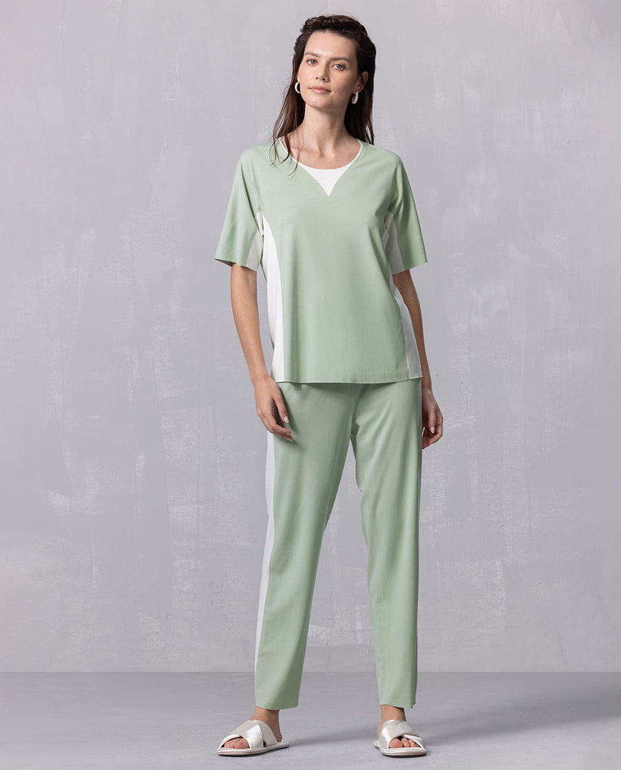 Aimer Short-sleeve Algae Sleepwear Set