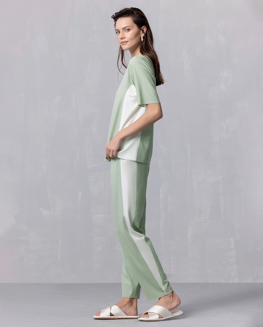 Aimer Short-sleeve Algae Sleepwear Set