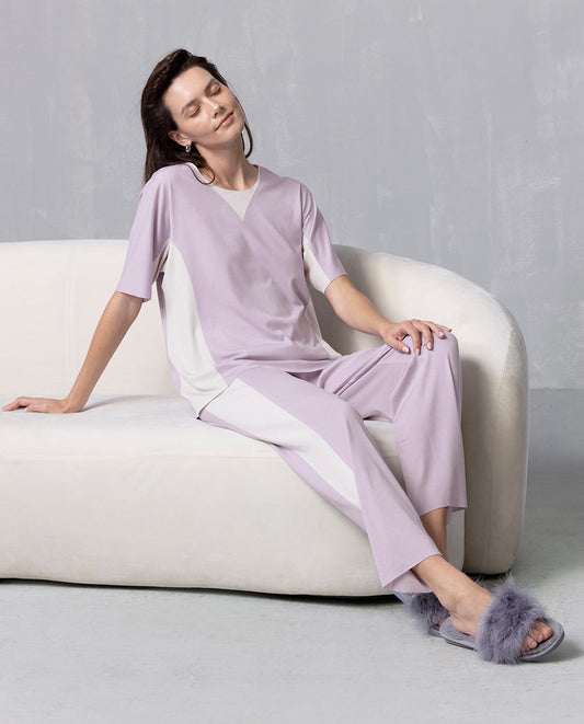 Aimer Short-sleeve Algae Sleepwear Set