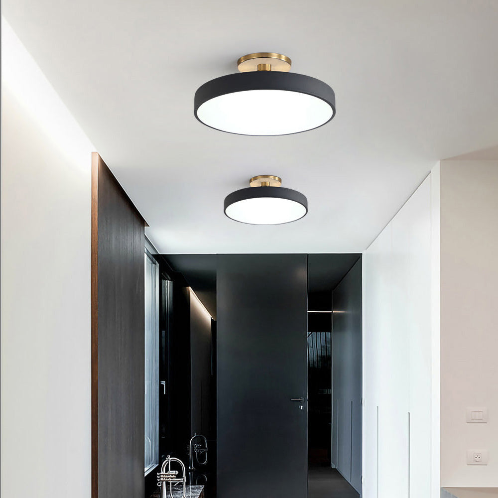 Modern Circular LED Flush Mount Ceiling Light With Iron Frame