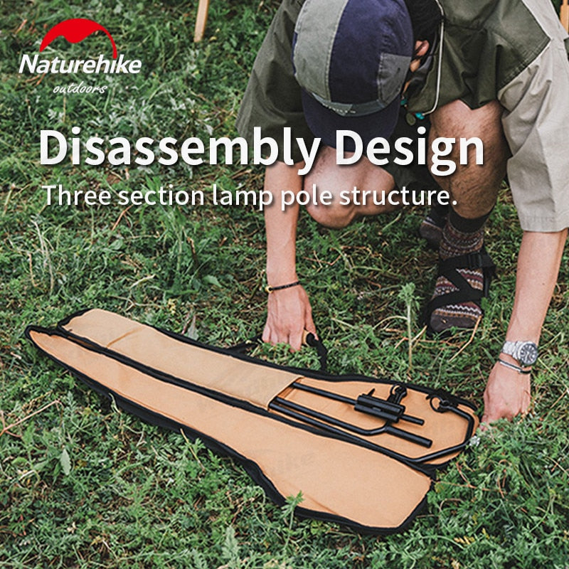 Naturehike Single Leg Iron Lamp Holder Portable Outdoor Hiking Camping Lamp Post Support Hanger Multi Purpose Storage Hook Easy To Carry Nature Hike