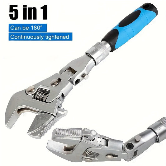 5-in-1 Adjustable Ratcheting Wrench Set, 180° Folding TJR6L3P
