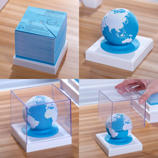 2025 PaperWhale 3D Earth Desk Calendar for Office & Gifts TJR8K2F