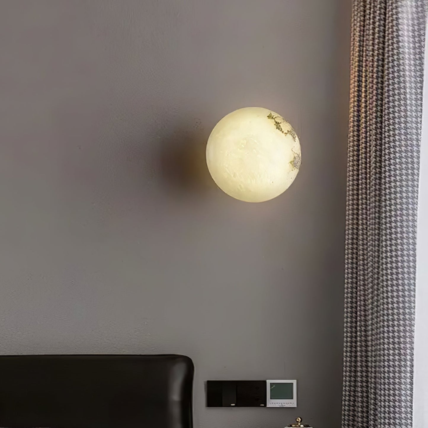 Mini Orb Alabaster Wall Light With Sculpted Stone Shade