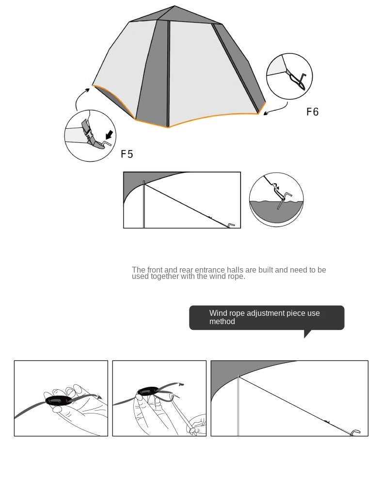 Vidalido CABIN PLUS Series Automatic Cabin Style Tent Portable Lightweight Folding for 4-6 Person Family Shed Leisure Quick Opening Sunshade Tent