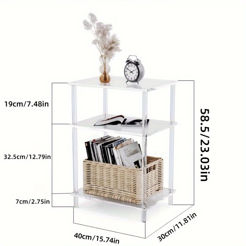 Clear Acrylic 2/3 Tier Side Table - ID2J