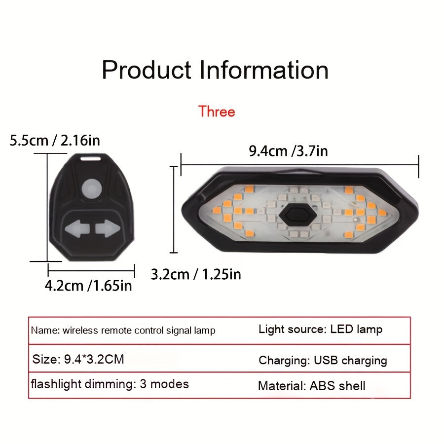 USB Rechargeable LED Bike Tail Light with Turn Signals TJR9V3C