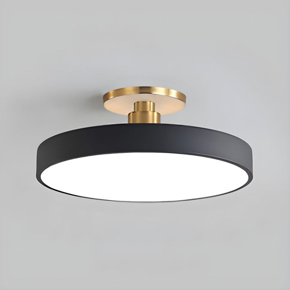 Modern Circular LED Flush Mount Ceiling Light With Iron Frame