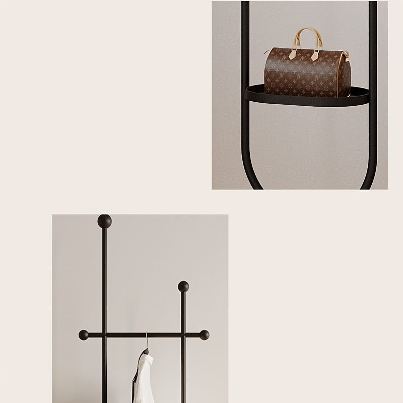 Elegant Metal Coat Rack with Shelf-P14I