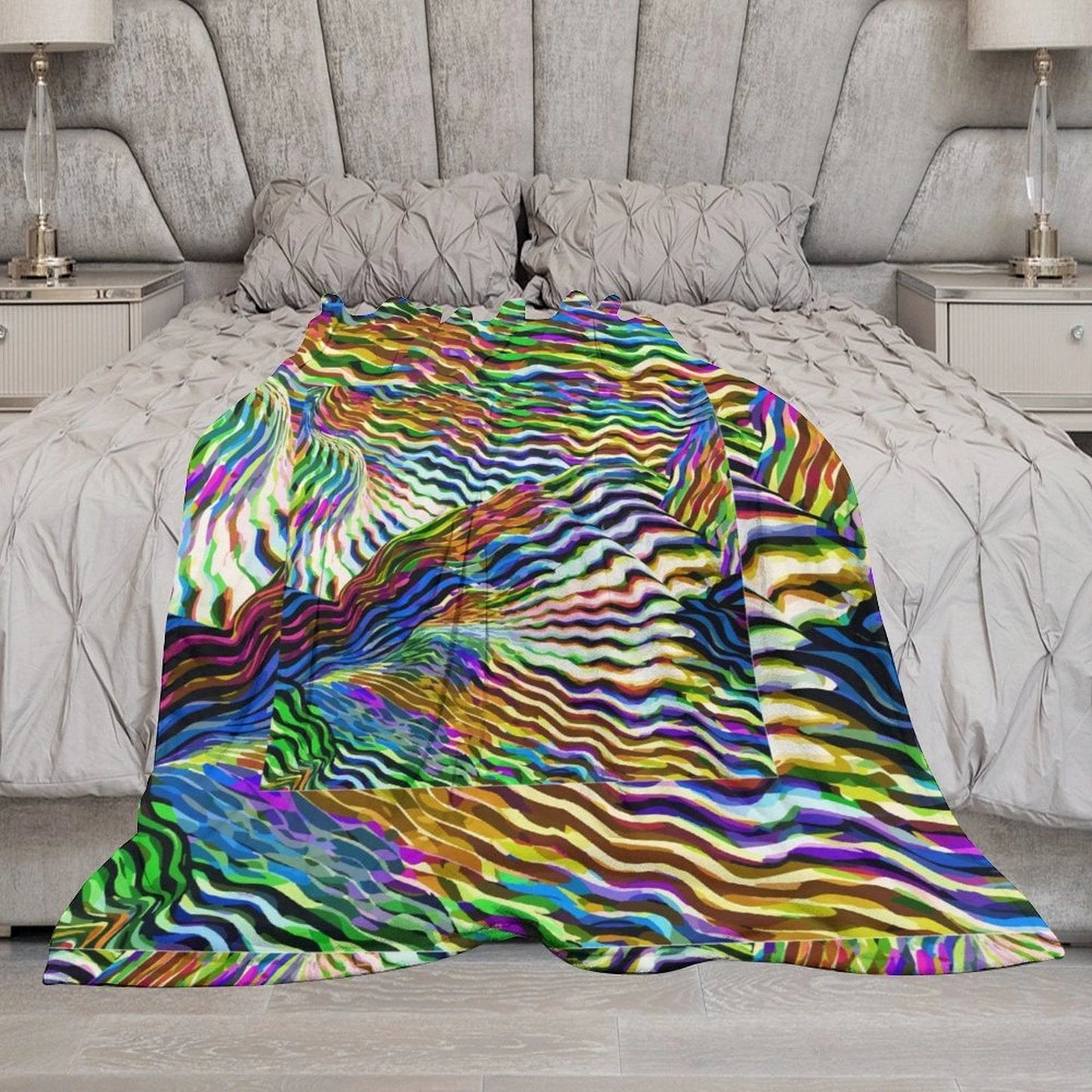 Lightning Complex Abstract Art Flannel Blanket 70x80 Cozy Mindful Comfort With Sustainable Warmth