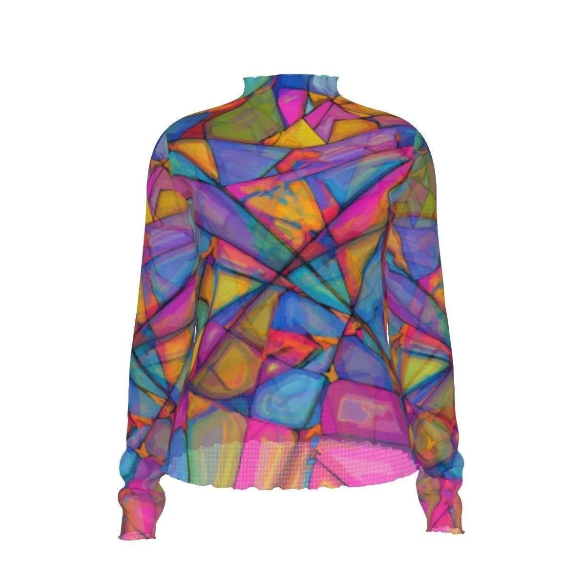 Magnetic Maiden AOP Mesh Top | Ethereal Long Sleeve Women's