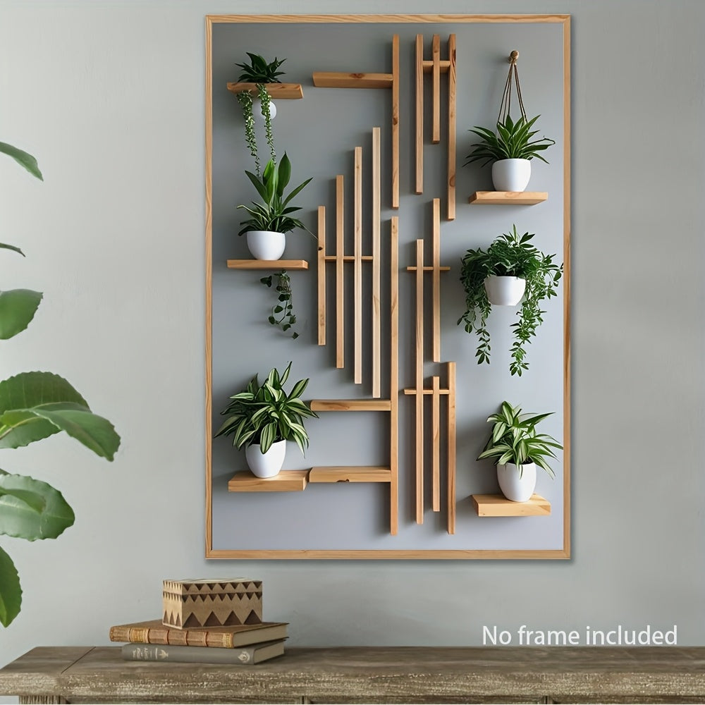 Geometric Wood Greenery Wall Shelf- HMT25GS