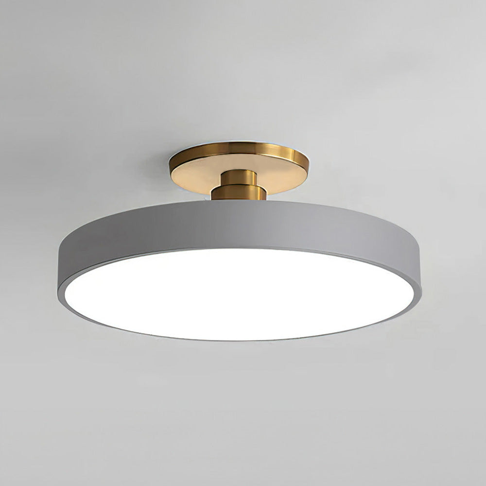 Modern Circular LED Flush Mount Ceiling Light With Iron Frame