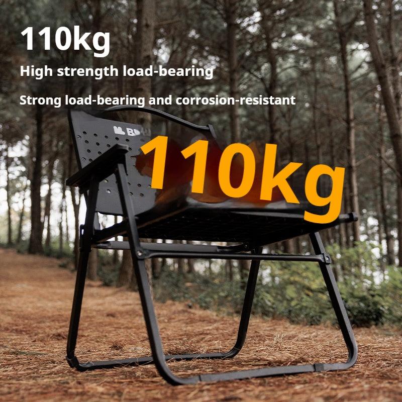 BLACKDOG HIVE Kermit Metal Chair Portable Lightweight Outdoor Folding Fishing Chair Breathable Moon Armchair Honeycomb Design Load Bearing Up To 112kg