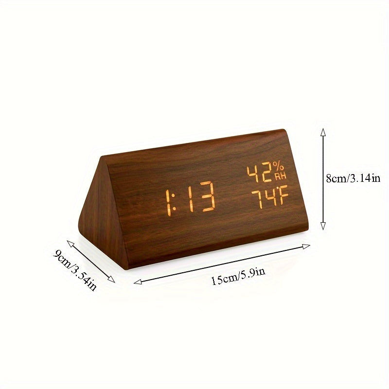 Wooden Triangle Alarm Clock- HMT17TA