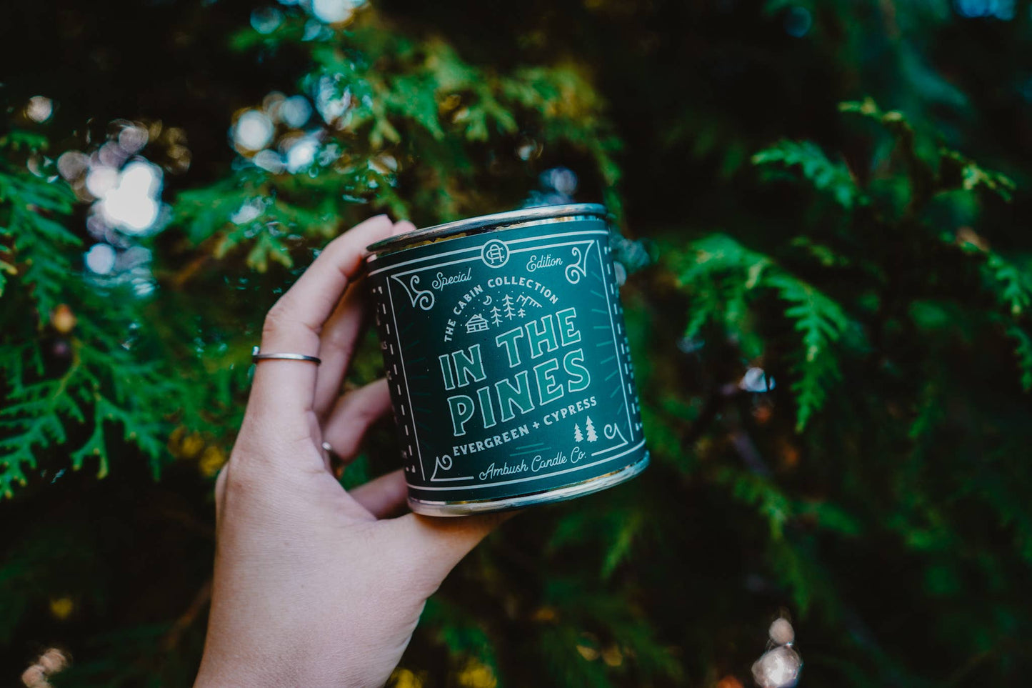 Ambush Candle Co. - In The Pines | Evergreen + Cypress 8oz Soy Candle