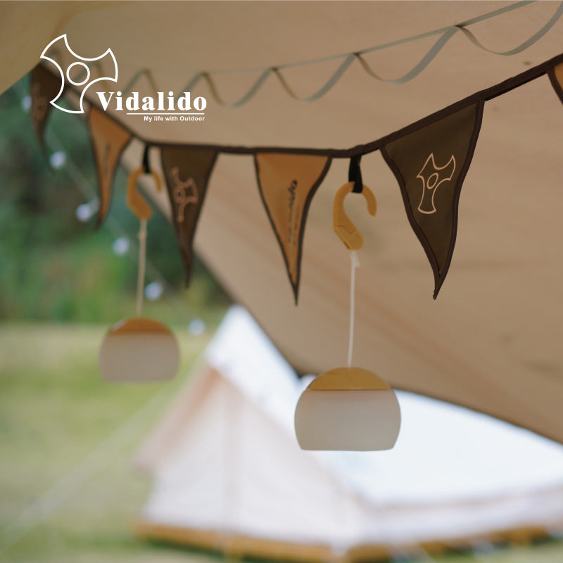 Vidalido Decorative Flag Pennant Outdoor Multifunctional Hanging Light Rope Camping Equipment Lamp Hook Points Hanging Canopy Pole Lanyard Wind Rope